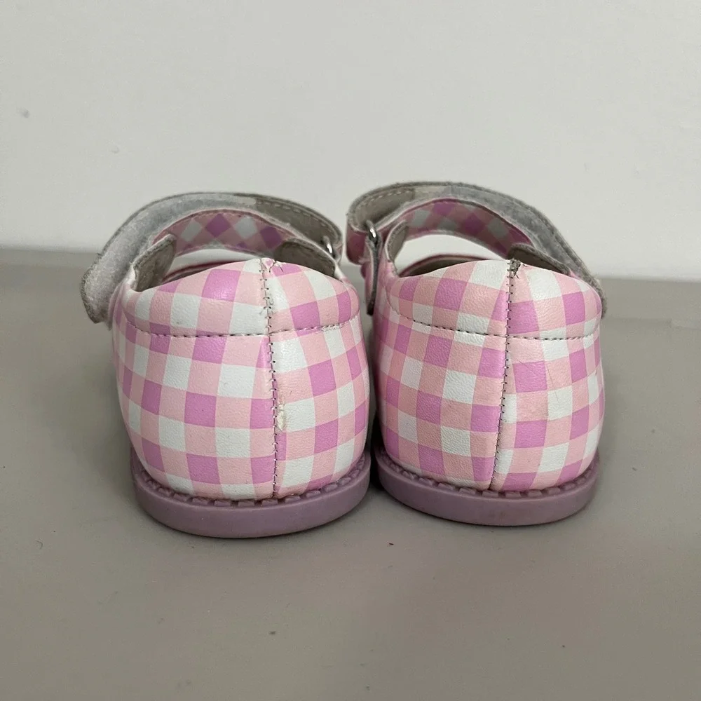 Livie & Luca Matilda Jane Pack A Picnic 10M Pink Gingham Scalloped Flower Shoes